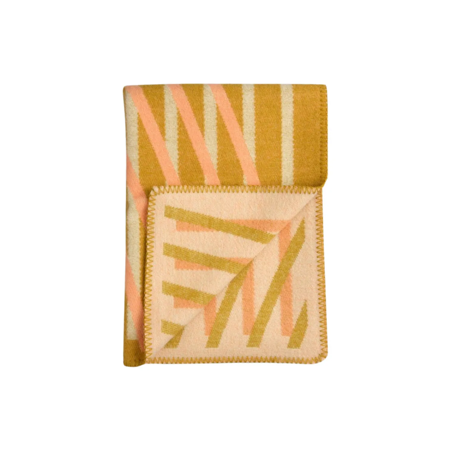 Røros Tweed Plaider * BISLETT Throw, peach & pistachio
