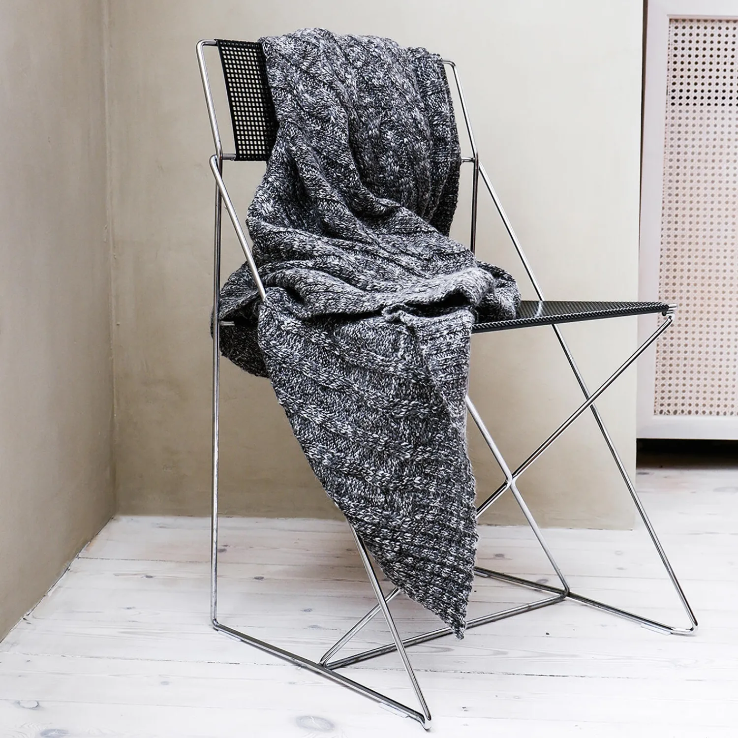 ELVANG Plaider * Cable plaid, grey/black