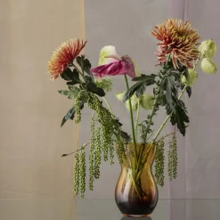 Holmegaard Vaser-Calabas duo vase, burgundy/amber