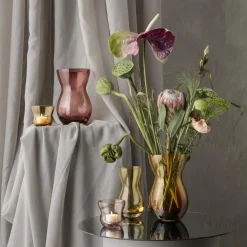 Holmegaard Vaser-Calabas vase, amber