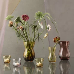 Holmegaard Vaser-Calabas vase, amber