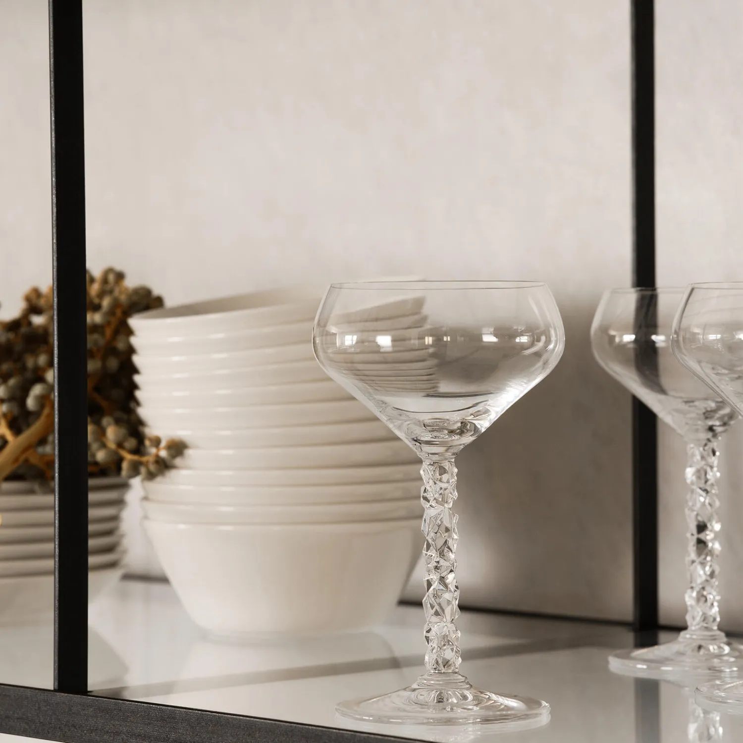 Orrefors Glas-Carat coupe champagneglas 2 stk.