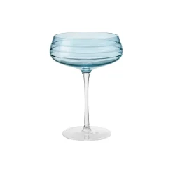Louise Roe Glas-Champagne Coupe Triple Cut, blue