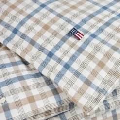 Lexington Sengetøj * Checked Cotton Flannel Bed Set, misty blue/beige/white