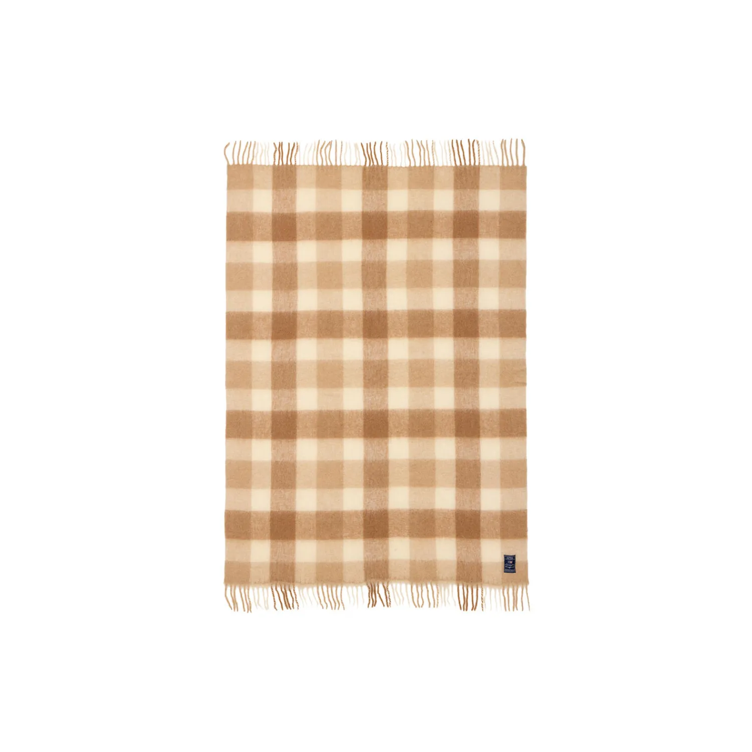 Lexington Plaider-Checked Mohair Mix Throw, beige/white