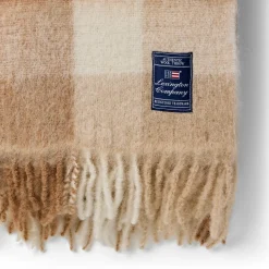 Lexington Plaider-Checked Mohair Mix Throw, beige/white