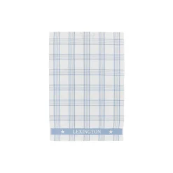 Lexington Køkkentekstiler-Checked Organic Cotton Terry Kitchen Towel, white/blue