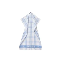 Lexington Køkkentekstiler-Checked Organic Cotton Terry Kitchen Towel, white/blue