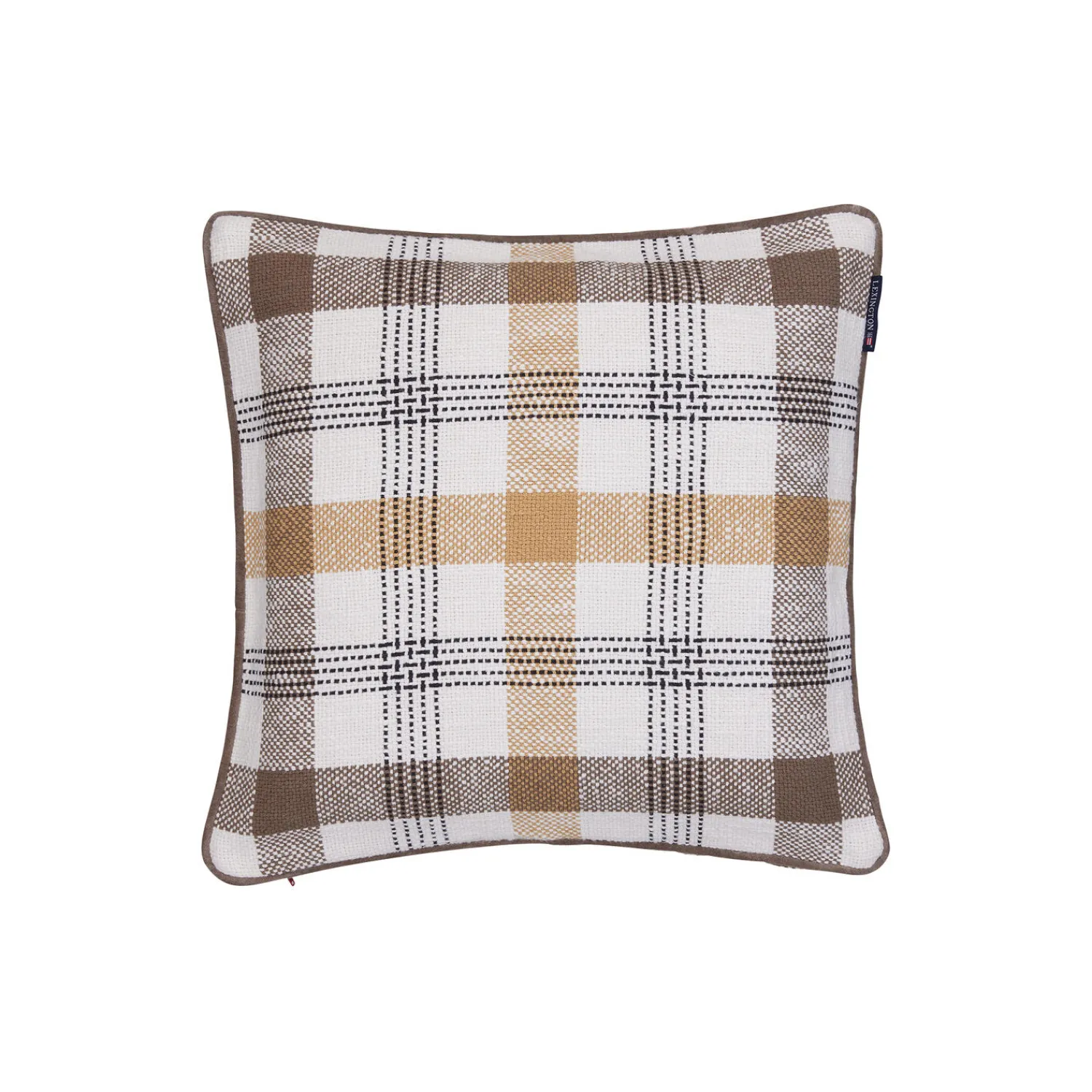Lexington Pyntepuder & Hynder-Checked Pillow Cover, olive/oat