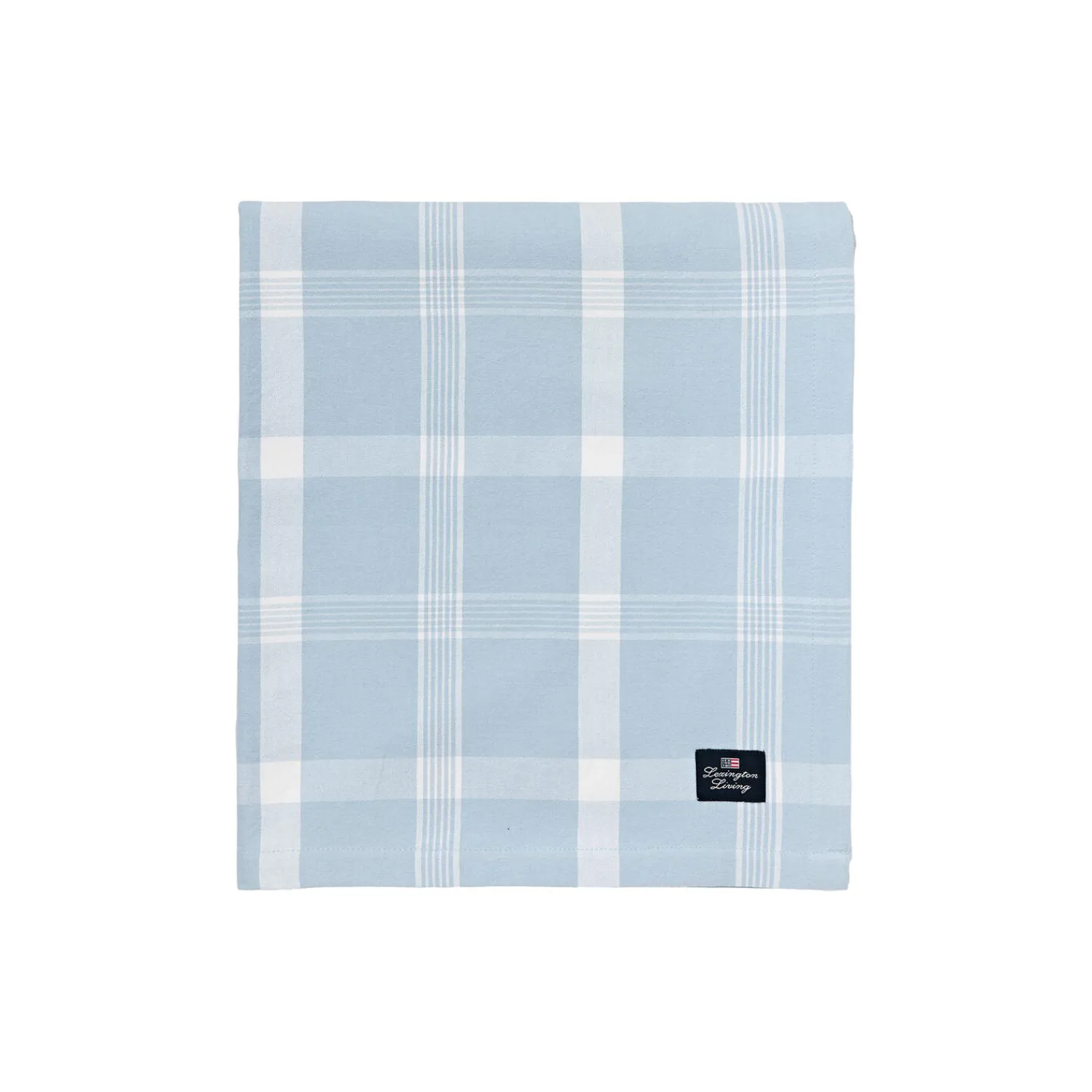 Lexington Bordtekstiler-Checked Recycled Cotton Oxford Tablecloth, blue/white