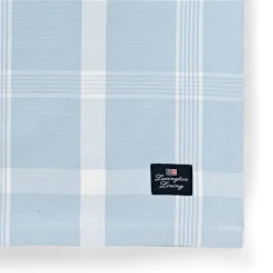 Lexington Bordtekstiler-Checked Recycled Cotton Oxford Tablecloth, blue/white
