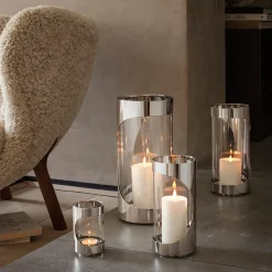 Georg Jensen Lysestager-CHROME CONTOURS Lanterne
