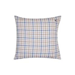 Lexington Sengetøj-Cotton Flannel Pillowcase, misty blue/beige/white