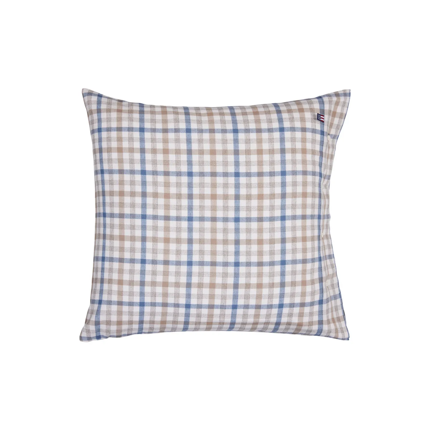 Lexington Sengetøj-Cotton Flannel Pillowcase, misty blue/beige/white