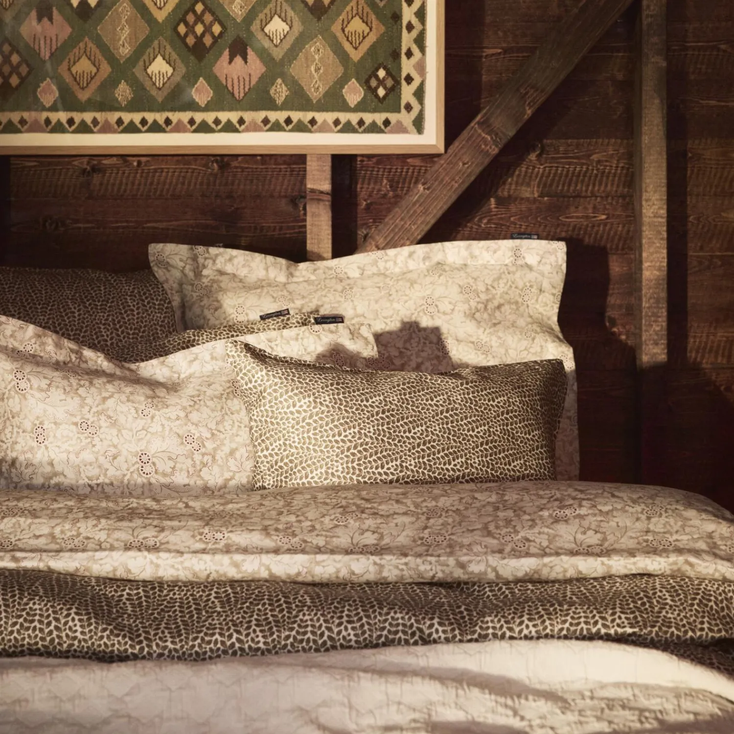 Lexington Sengetøj-Cotton Sateen Bed Set, stone/white/beige