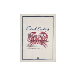 Lexington Køkkentekstiler * Crab Cakes-viskestykke i økologisk bomuldstwill, white/blue