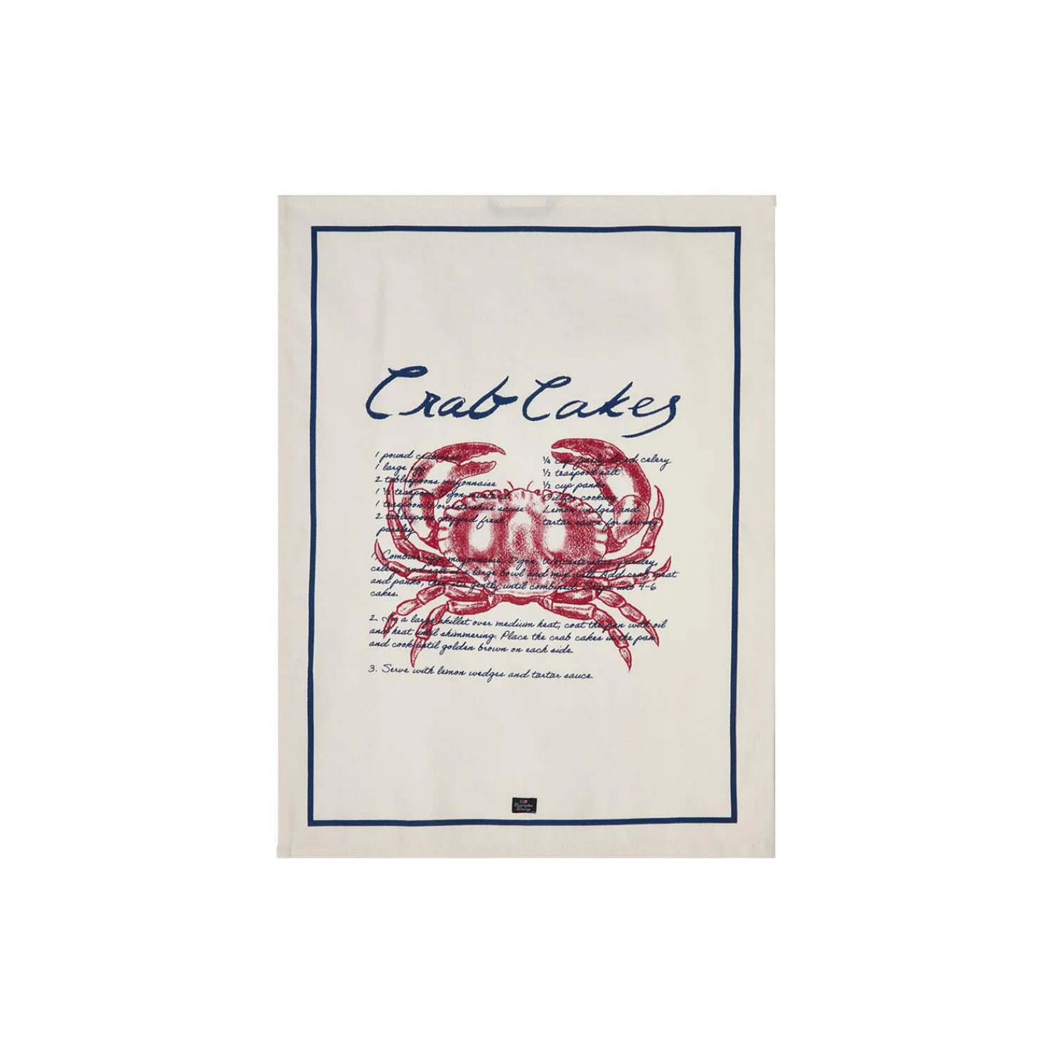 Lexington Køkkentekstiler * Crab Cakes-viskestykke i økologisk bomuldstwill, white/blue
