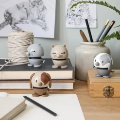Hoptimist Figurer & Glaskunst-Dog, gool grey