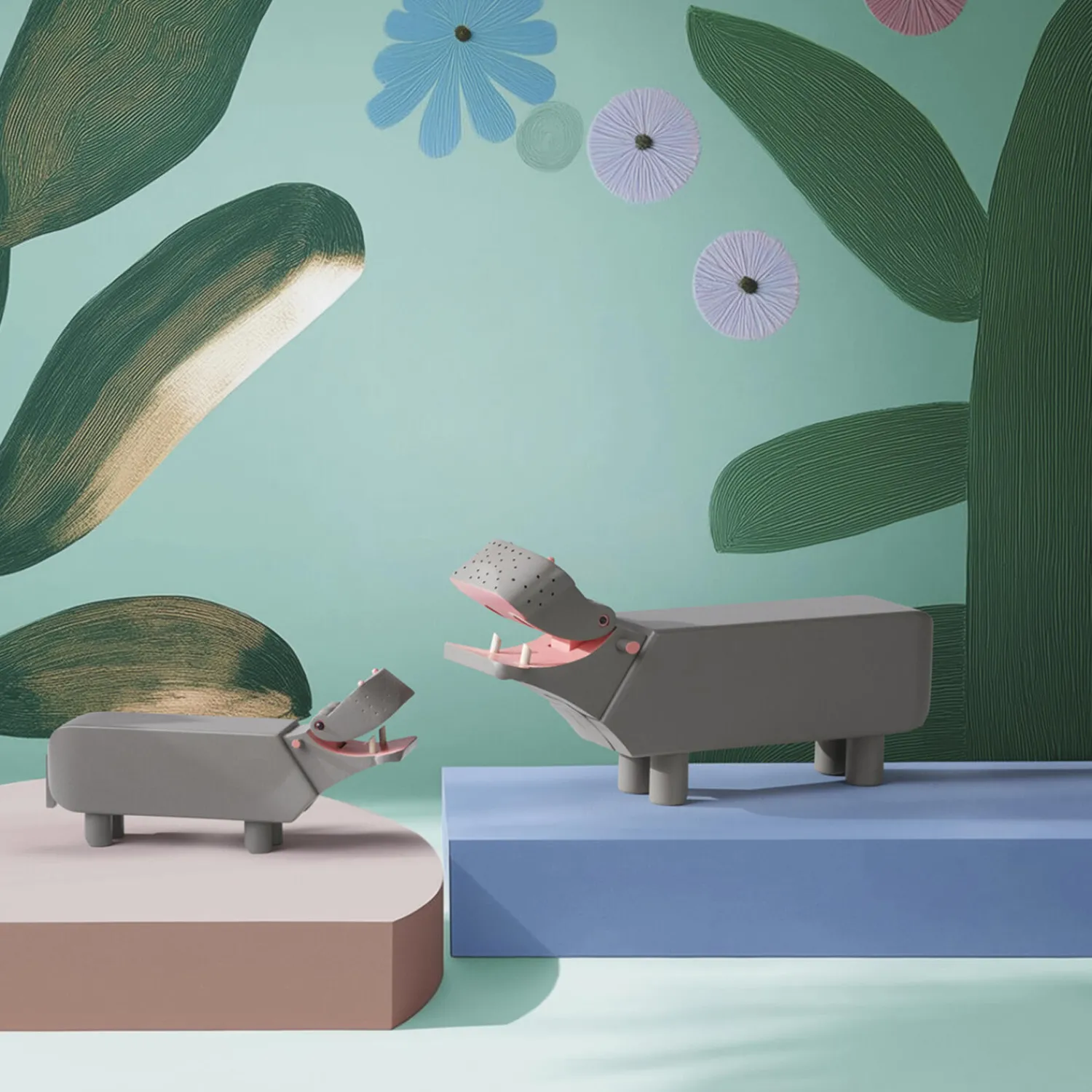 Kay Bojesen Denmark Figurer & Glaskunst-Flodhest liliput, grå