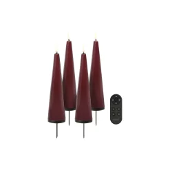 Uyuni Lighting Lys & Duftlys * Giftbox w. spike, remote, LED cone candle 4-pack,