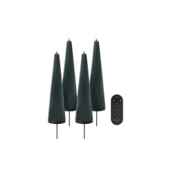 Uyuni Lighting Lys & Duftlys-Giftbox w. spike, remote, LED cone candle 4-pack,
