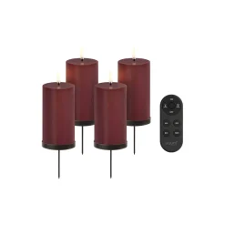 Uyuni Lighting Lys & Duftlys-Giftbox w. spike, remote, LED pillar candle 4-pack,