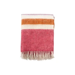 Klippan Yllefabrik Plaider * Gotland stripe plaid, cerise