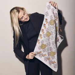 Humdakin Køkkentekstiler * Jacquard & Broderet økologisk viskestykke