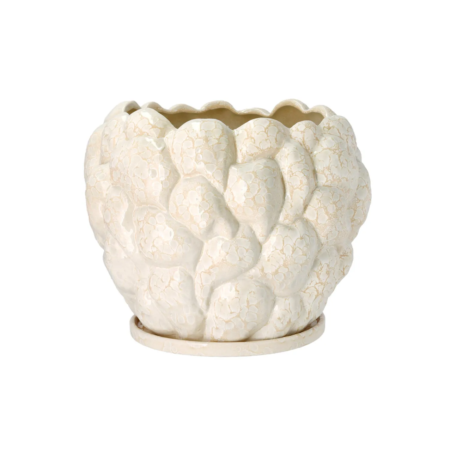 Villa Collection Vaser-Klast vase/skjuler, offwhite