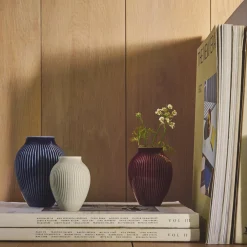Knabstrup Keramik Vaser-Knabstrup mini vase ripple 3 Stk., berry, sand, blue
