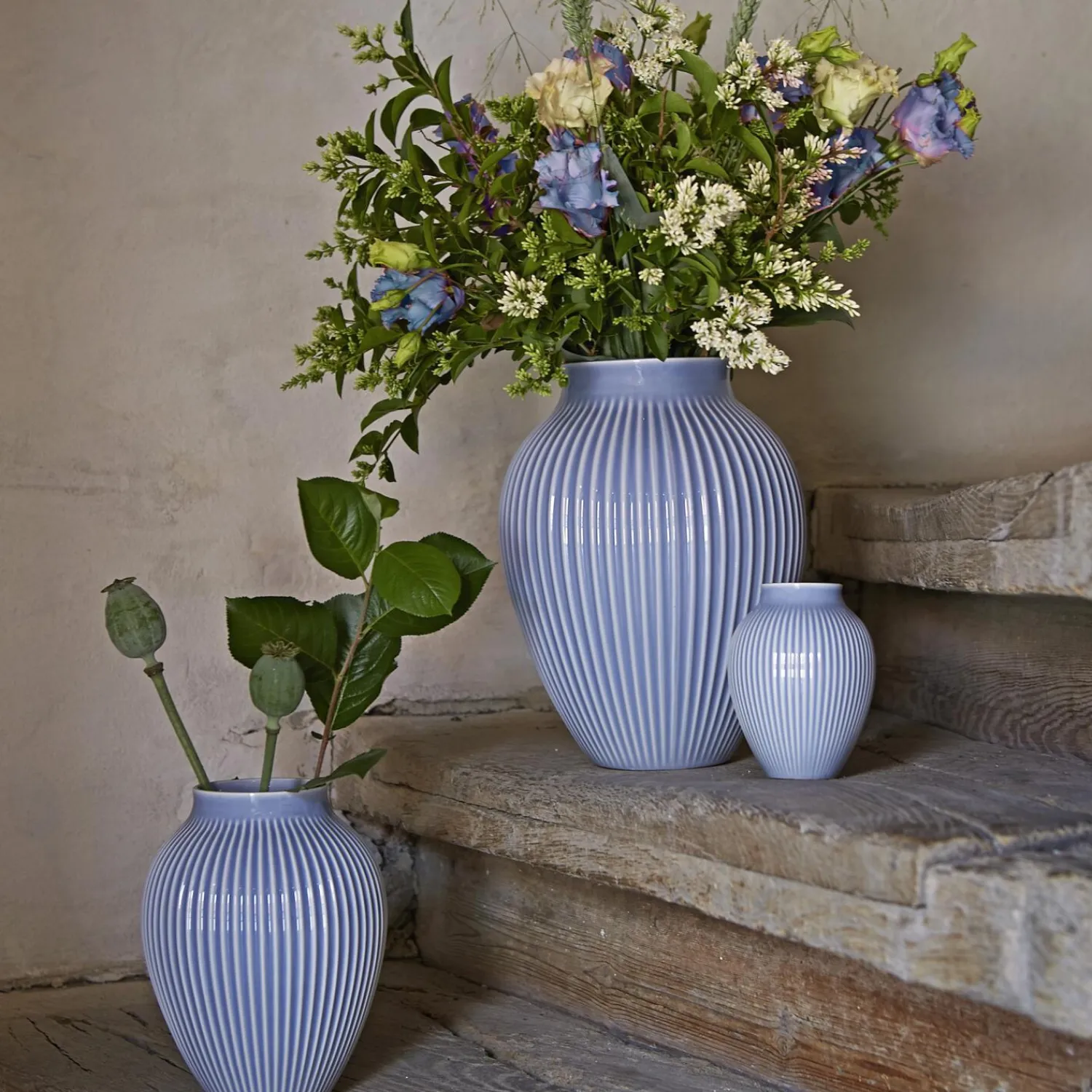 Knabstrup Keramik Vaser * Knabstrup vase ripple,