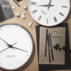 Georg Jensen Ure-Koppel vægur, hvid/stål