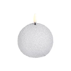Uyuni Lighting Lys & Duftlys-LED round candle, nordic white/glitter