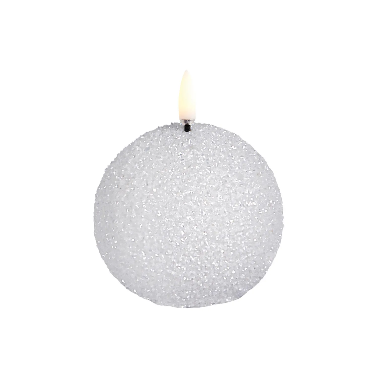 Uyuni Lighting Lys & Duftlys-LED round candle, nordic white/glitter