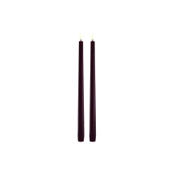 Uyuni Lighting Lys & Duftlys-LED slim taper candle 2-pack, wine red