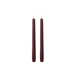 Uyuni Lighting Lys & Duftlys * LED taper candle 2-pack, wine red
