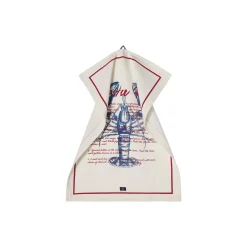 Lexington Køkkentekstiler-Lobster Rolls-viskestykke i økologisk bomuldstwill, white/red