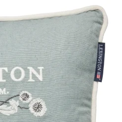 Lexington Pyntepuder & Hynder-Logo Linen/Cotton Pillow, eucalyptus/white