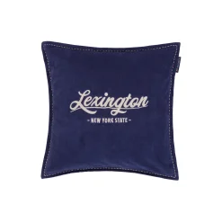 Lexington Pyntepuder & Hynder-Logo Pillow Cover, dark blue/lt beige