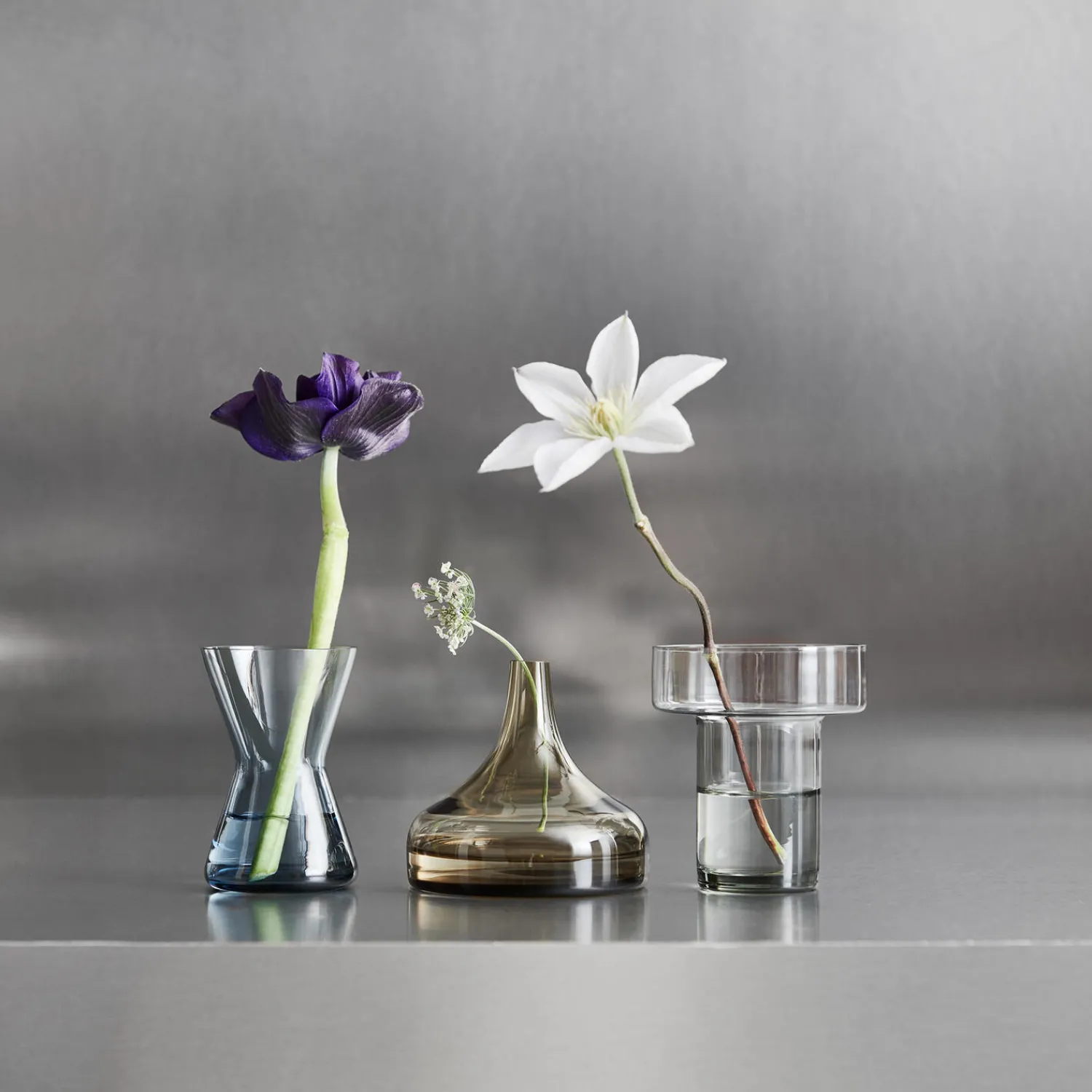 Orrefors Vaser * Midsummer Bird's-foot Trefoil Mini vase 8,8 cm, grey
