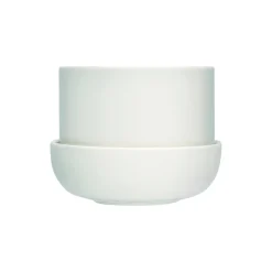 Iittala Botanik * Nappula urtepotte med underskål lille, hvid