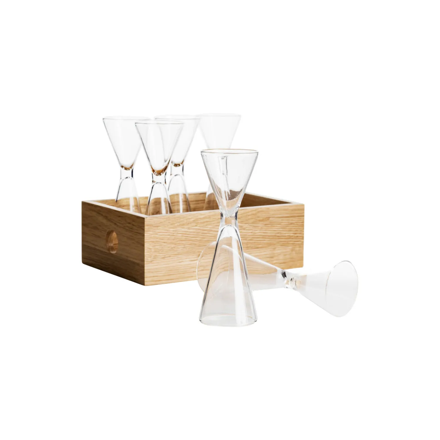 Sagaform Glas * Nature Schnapps Set with Storage Box 6 pcs