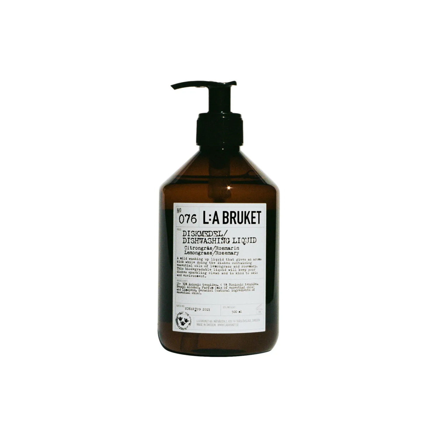 L:a Bruket Køkkenudstyr * No. 076 Dishwashing Liquid, lemon grass/rosemary