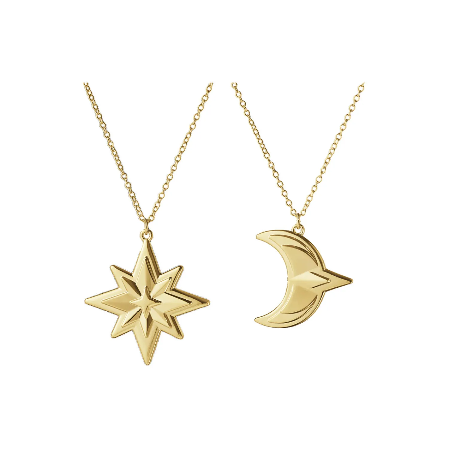 Georg Jensen Pynt * 2024 Ornamentsæt stjerne & måne, guld