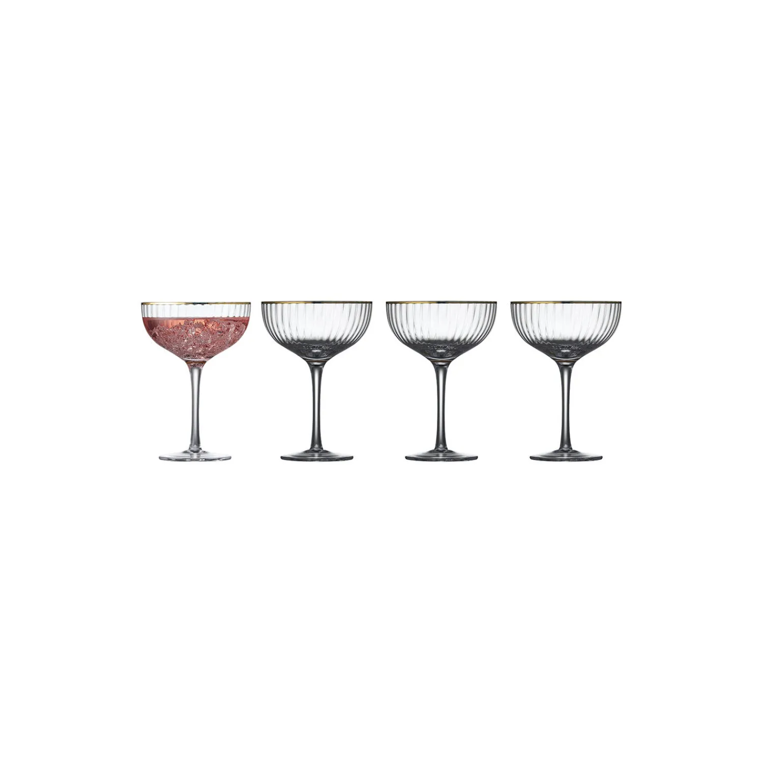 Lyngby Glas Glas-Palermo Gold cocktailglas 4 stk.