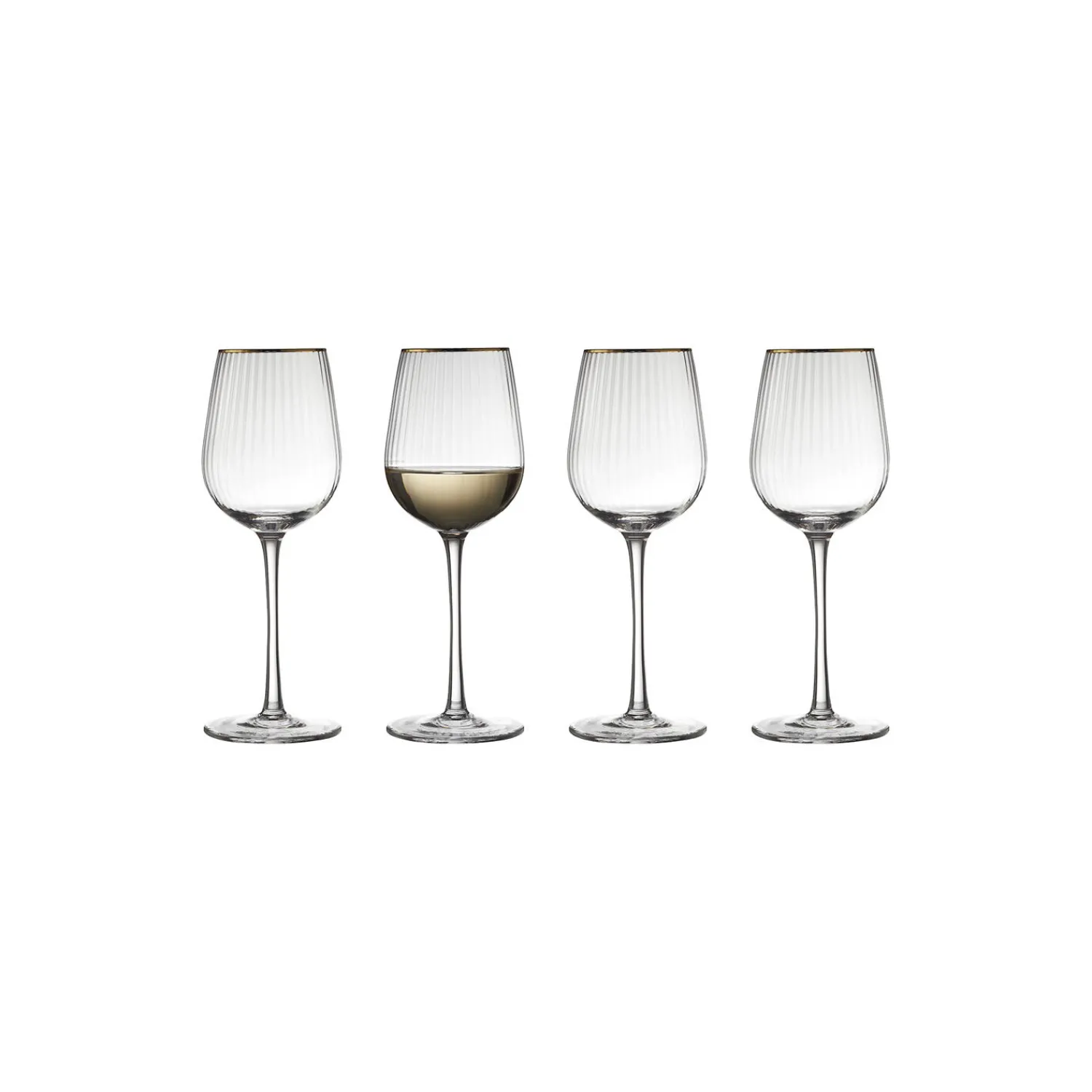 Lyngby Glas Glas-Palermo Gold hvidvinsglas 4 stk.