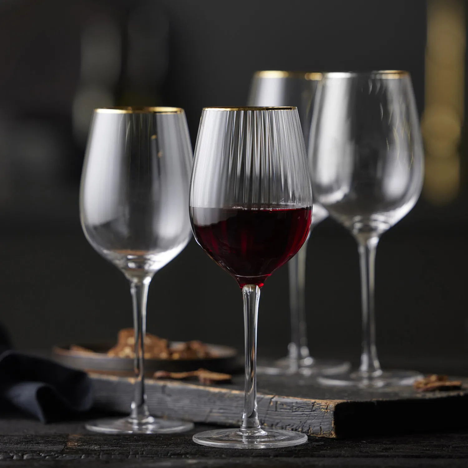 Lyngby Glas Glas * Palermo Gold rødvinsglas 4 stk.