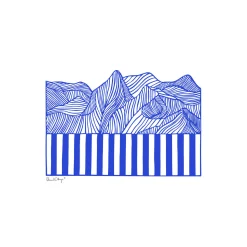Peléton Plakater & Rammer-Papercut 04, blue