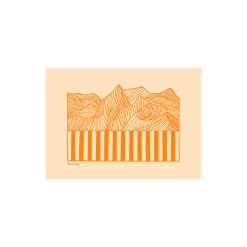 Peléton Plakater & Rammer-Papercut 04, orange