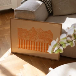 Peléton Plakater & Rammer-Papercut 04, orange